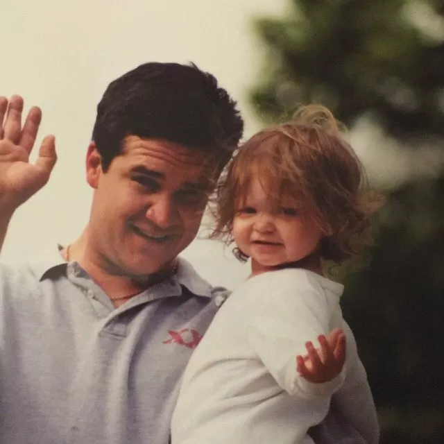 candy asmus with her father in childhood