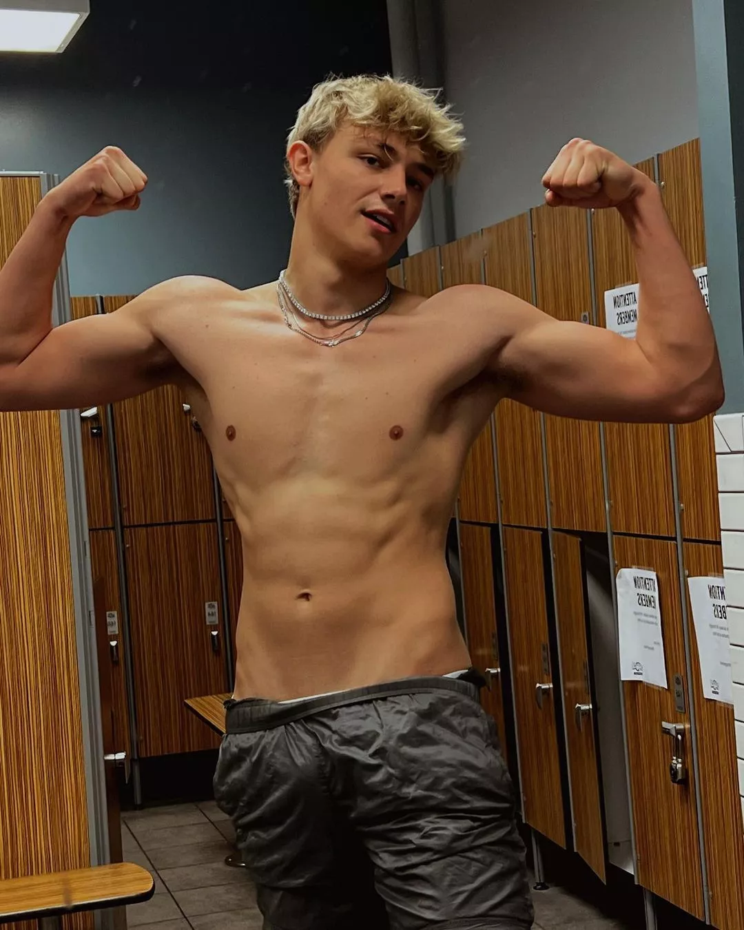 gage bills shirtless showing his manly abs