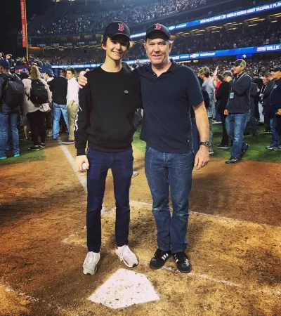 milo hutton with his father